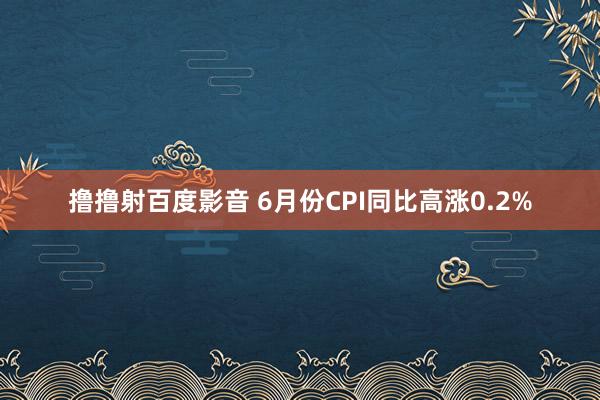 撸撸射百度影音 6月份CPI同比高涨0.2%