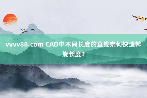 vvvv88.com CAD中不同长度的直线奈何快速斡旋长度？