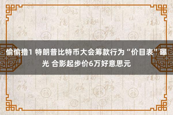 偷偷撸1 特朗普比特币大会筹款行为“价目表”曝光 合影起步价6万好意思元