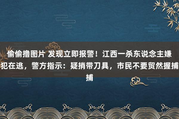 偷偷撸图片 发现立即报警！江西一杀东说念主嫌犯在逃，警方指示：疑捎带刀具，市民不要贸然握捕