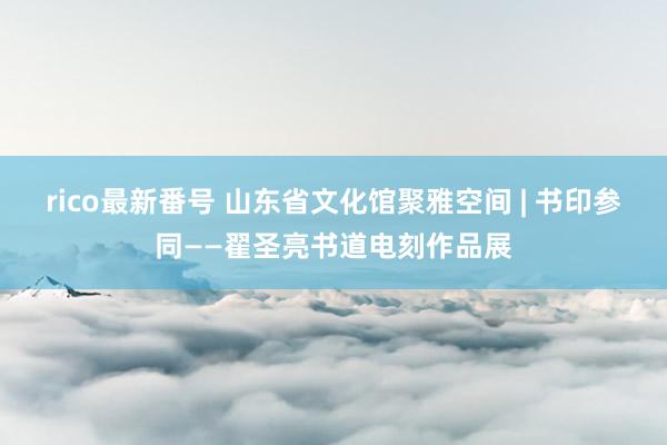 rico最新番号 山东省文化馆聚雅空间 | 书印参同——翟圣亮书道电刻作品展